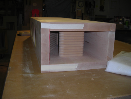 exposed laminiation view of inside of speaker
